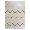 Image de Tapis Salle À Manger 200x300 Fait Main En Laine Beige Et Noir Motif Berbère