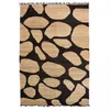 Image de Tapis Jute 200x300 Fait Main Beige Et Noir Duskia