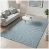 Image de Tapis salon 160x225 tissé bleu rectangle motif géométrique lyn49 arcrol