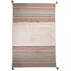 Image de Tapis Kilim 80x150 Rectangle Fait Main En Coton Beige Et Marron