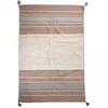Image de Tapis Kilim 120x170 Rectangle Fait Main En Coton Beige Et Marron