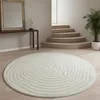 Image de Tapis rondLYN9 SPIRATRI   200 cm Crème Tapis facile dentretien idéal pour le salon