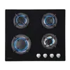 Image de BELDEKO Plaque Gaz 4 Feux 7500W Grilles Fonte Verre Noir - Marque Française