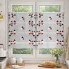 Image de Petit voilage de fenêtre broderie triangle Rouge 70x220 cm
