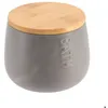 Image de Boite A Coton Dolomite Ronde Bath - Gris/bambou - TENDANCE