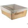 Image de Panier de Rangement 325x40x15 cm - Bambou/Tissu Lin - Tendance - Couleur Lin