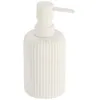 Image de Distributeur À Savon Ou Lotion En Résine Striée Blanc Mat 230 Ml