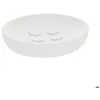 Image de Porte Savon Polyresine Rond Striee - Blanc - TENDANCE