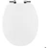 Image de ABATTANT WC MDF 18 POUCES UNI ATTACHES ABS CHROME FREIN DE CHUTE - BLANC