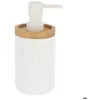 Image de Distributeur A Savon Polyresine 280 Ml - Blanc/bambou - TENDANCE