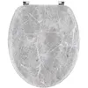 Image de Abattant WC 18 pouces - Couvercle Imprimé et Attaches Inoxydables - Tendance - Imitation Marbre