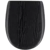 Image de ABATTANT WC BOIS MOULE 18 POUCES FORME PLATE ATTACHES ACIER INOXYDABLE - FACON BOIS NOIR
