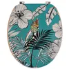Image de Abattant WC en bois 18 pouces - Couvercle Design - Tendance - Jungle Fever Bleu
