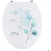 Image de ABATTANT WC MDF 18 POUCES COUVERCLE DESIGN IMPRIMEE ATTACHES ACIER INOXYDABLE - AQUARELLE - Tendance