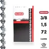Image de Chaîne Oregon pour tronçonneuse 3/8 15 mm. 72 maillons. Gouge profil carré