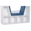 Image de Banc Bibliothèque Blanc Hugo Siège Bleu