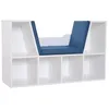 Image de Banc Bibliothèque blanc HUGO siège bleu