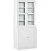 Image de Bibliothèque Vitrine 4 Portes Pise Bois Blanc