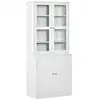 Image de Bibliothèque vitrine 4 portes pise bois blanc