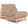 Image de Canapé Lit Convertible En Bois Avec Matelas Beige Confort - 90 X 200 Cm