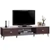 Image de Meuble Tv Ankara   150 Cm   2 Portes Coulissantes   Noyer & Blanc   Design Moderne