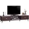 Image de Meuble tv ankara   150 cm   2 portes coulissantes   noyer & blanc   design moderne