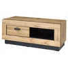 Image de Meuble Tv Malaga - Coloris Chêne Wotan Et Noir - Style Industriel - 120 X 45 X 48 Cm