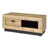 Image de Meuble tv malaga - coloris chêne wotan et noir - style industriel - 120 x 45 x 48 cm