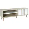Image de Meuble Tv Malmo 150 Cm Coloris Chêne Clair Et Blanc