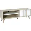 Image de Meuble tv malmo 150 cm coloris chêne clair et blanc