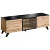 Image de Meuble Tv Tino   Style Industriel Chêne Et Noir   L150 X H47 X P45 Cm