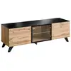 Image de Meuble tv tino   style industriel chêne et noir   l150 x h47 x p45 cm