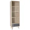 Image de Bibliothèque MALMO - PRICE FACTORY - Gris - Style Scandinave - 4 étagères