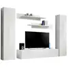 Image de Composition Murale Fly A1   Meuble Tv Suspendu Et Colonnes   Blanc Brillant   Design