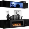 Image de Meubles suspendus avec cheminée décorative fly n3   noir   meuble tv suspendu design pour votre salon