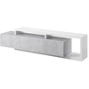 Image de Meuble Tv 220cm Collection Bergame. Coloris Blanc Et Gris Béton.