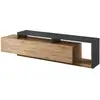 Image de Meuble Tv 220cm Collection Bergame. Coloris Chêne Et Gris Anthracite.