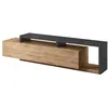 Image de Meuble TV 220cm collection BERGAME. Coloris chêne et gris anthracite. 219x52x35 Gris
