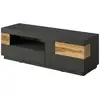 Image de Meuble Tv 160cm Collection Kiles. Coloris Gris Anthracite Et Chêne. Style Design.