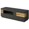 Image de Meuble tv 160cm collection kiles. Coloris gris anthracite et chêne. Style design.
