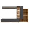 Image de Composition murale KLIS 2 meuble TV LED 240x145x40 gris anthracite chêne