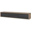 Image de Meuble Tv 180cm, 2 Tiroirs Et 2 Portes Collection Maanum. Couleur Chêne Clair Et Gris