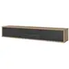 Image de Meuble tv 180cm, 2 tiroirs et 2 portes collection maanum. Couleur chêne clair et gris.