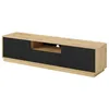 Image de Meuble TV 180cm collection VILLA. Couleur chêne et noir mat