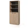Image de Bibliothèque de bureau depé   2 portes et 5 étagères   chêne doré   l90 x h216 x p40 cm
