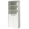 Image de Bibliothèque de bureau   2 portes et étagères   collection soon   blanc mat