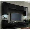Image de Meuble Tv Suspendu 240cm Collection Cepto, 4 Portes, Coloris Noir Brillant.