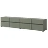 Image de Meuble Tv Xl Coloris Vert Sauge Et Noir 225cm Collection Havana. Meuble Design Avec 4