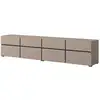 Image de Meuble Tv Xl Coloris Beige Et Noir 225cm Collection Havana. Meuble Design Avec 4 Port