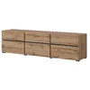 Image de Meuble TV 180cm coloris chêne et noir collection HAVANA. Meuble design avec 3 portes et 3 tiroirs.